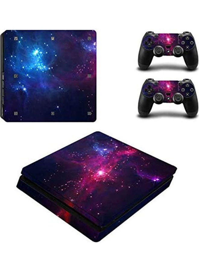 PS4 Slim Colorful Vinyl Sticker Amazing PlayStation For Sony PlayStation 4 Slim Console+2 Controller Skin Waterproof Sticker For PS4 S Skin