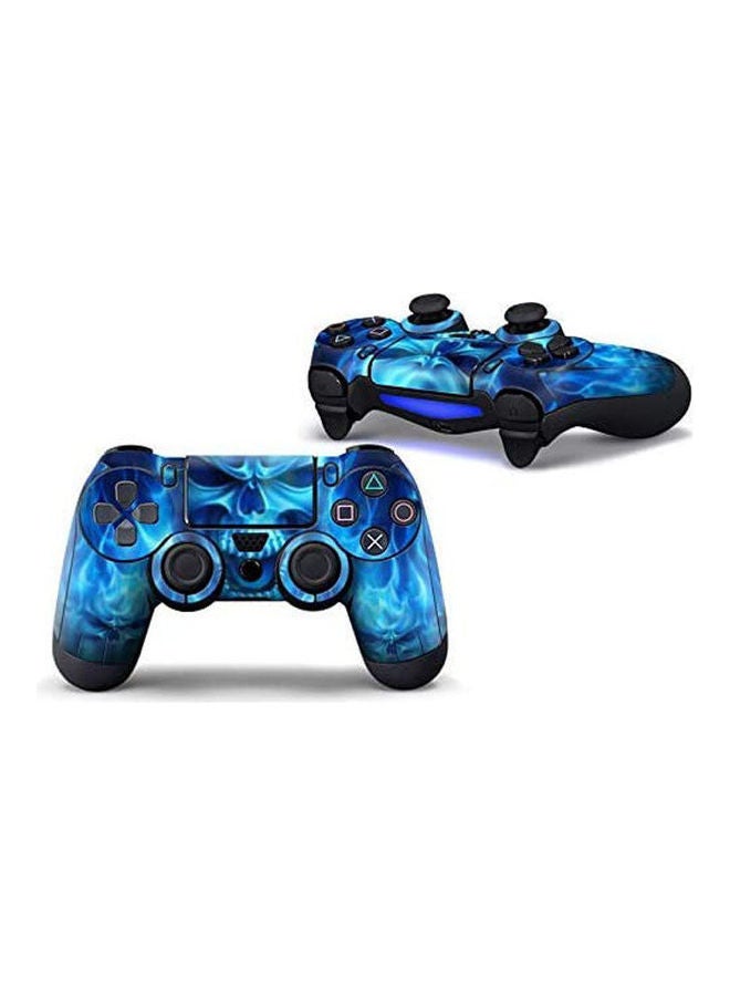 Generic Edencomer Skin Sticker Vinyl Wrap Pvc Full Cover For PlayStation 4 Controllers Blue Fire Skull Design 