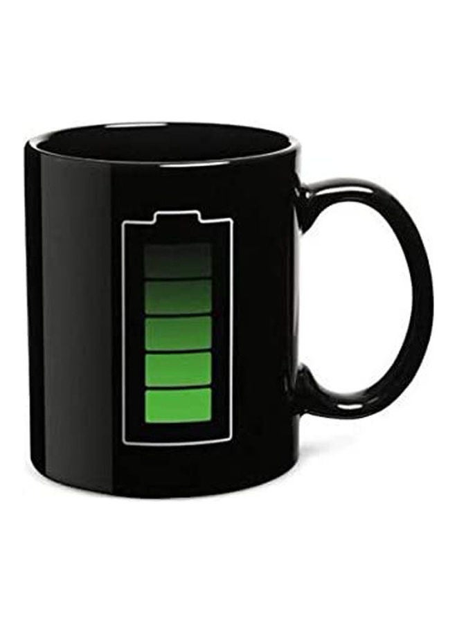 Novelty Battery Pattern Magic Color Changing Mug Creative Ceramic Coffee Mug Christmas Cup For Gifts Wine Tea Milk Beer Mugs Black