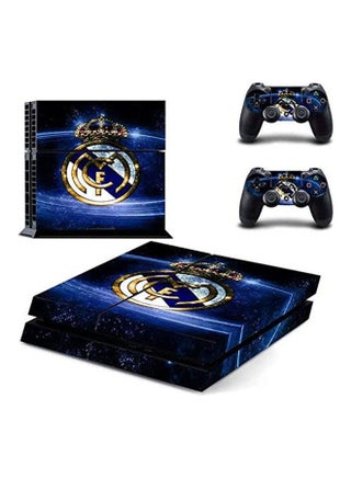 Protection Sticker For PlayStation 4 And For Two Controllers - Real Madrid Black And Blue Background - v1635725398/N51656150A_1