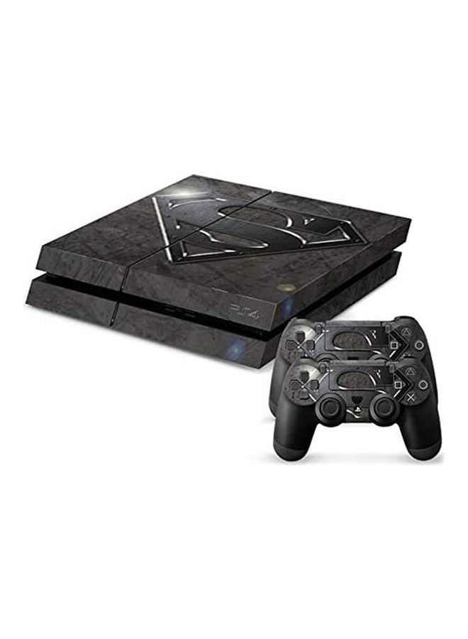 Memorix Superman Grey Edition Cover Sticker For Ps4 Console And Controller 