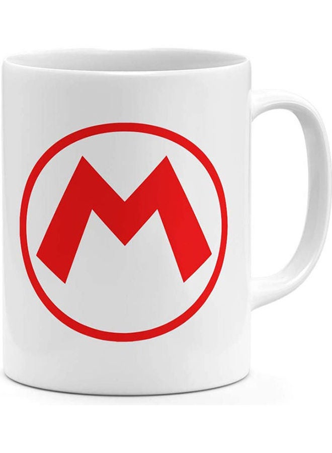 LOUD UNIVERSE Super Mario Logo  Coffee Mug Red Mario Brothers  Novelty Mug White 