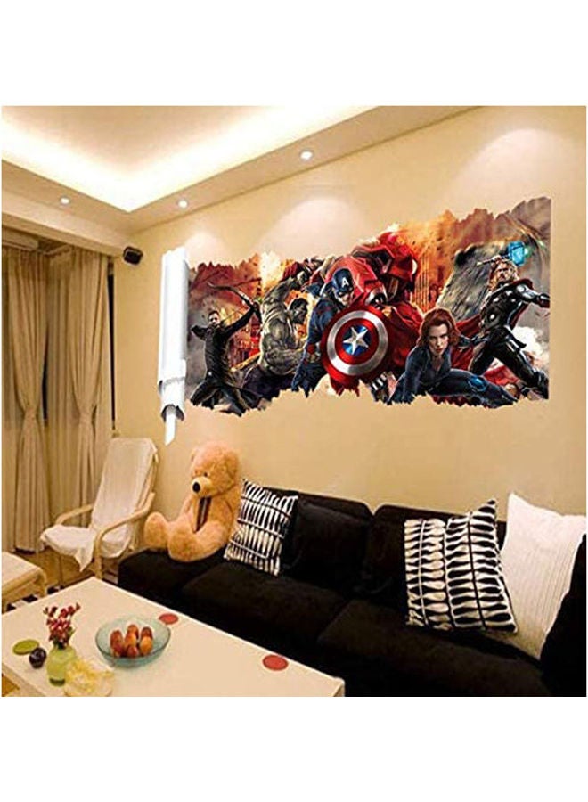 Superhero Hero Captain America The Hulk Pvc Waterproof Wall Sticker Kids Room Decor Wallpaper Multicolour 