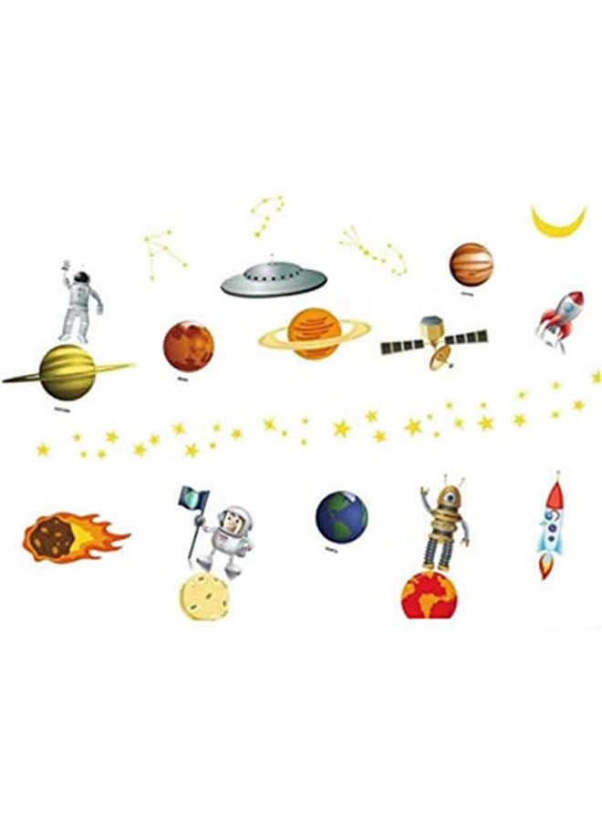 Super Space Explorer Decorative Peel & Stick Wall Art Sticker Decals Multicolour 