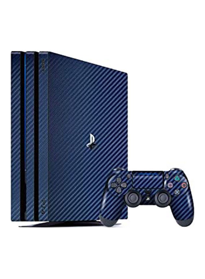 3M PS4 Pro Full Dark Blue Carbon Fibre Sticker Wrap With 2 Controller 