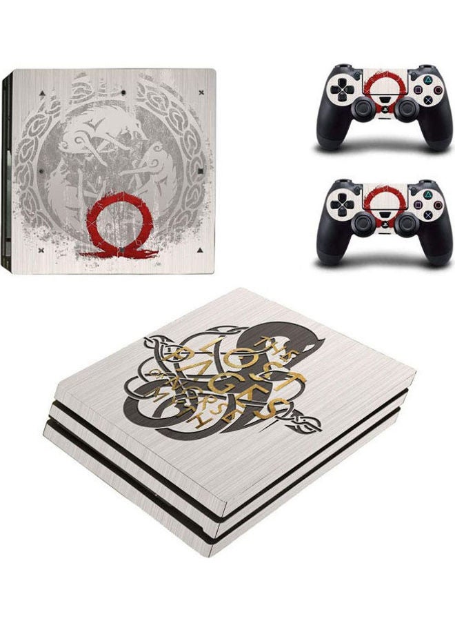 ملصقات تغليف بطبعة من لعبة "Gow" لجهاز سوني بلايستيشن 4 وأذرع التحكم عن بعد