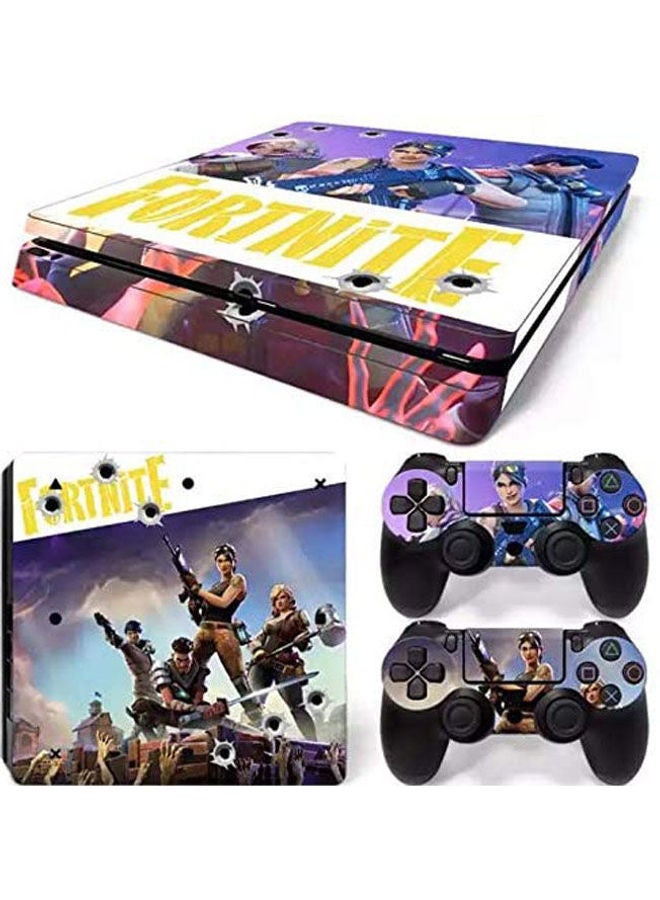 ماركة غير محددة ملصقات حماية بطبعة من لعبة "Fortnite" لجهاز سوني بلايستيشن 4 برو ولذراعي التحكم 