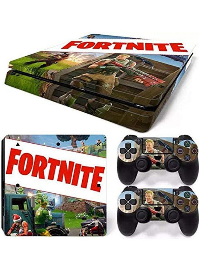 ماركة غير محددة ملصق حماية من لعبة "Fortnite" لجهاز بلايستيشن 4 سليم وملصقين لذراعي التحكم 