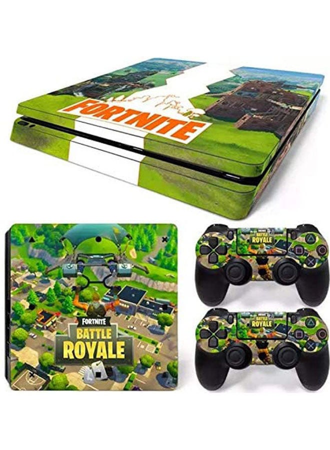 ماركة غير محددة ملصق حماية من لعبة "Fortnite" لجهاز بلايستيشن 4 سليم وملصقين لذراعي التحكم 