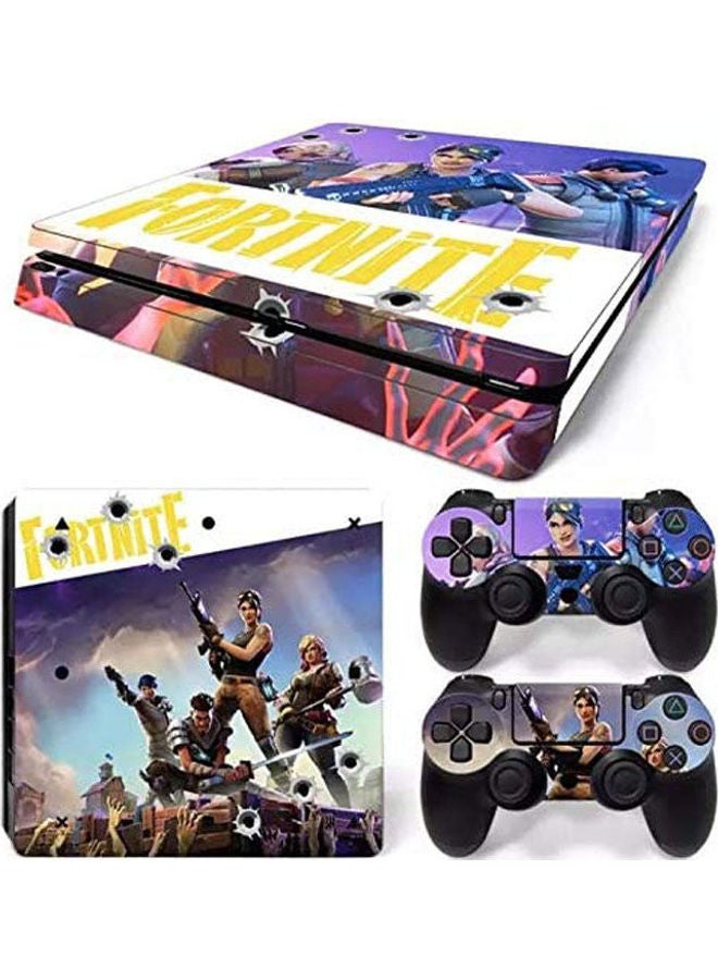 ماركة غير محددة ملصق حماية من لعبة "Fortnite" لجهاز بلايستيشن 4 سليم وملصقين لذراعي التحكم 