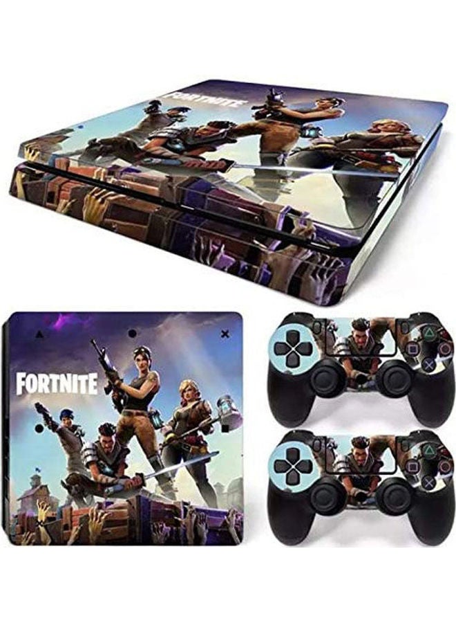 ماركة غير محددة ملصق حماية من لعبة "Fortnite" لجهاز بلايستيشن 4 سليم وملصقين لذراعي التحكم 
