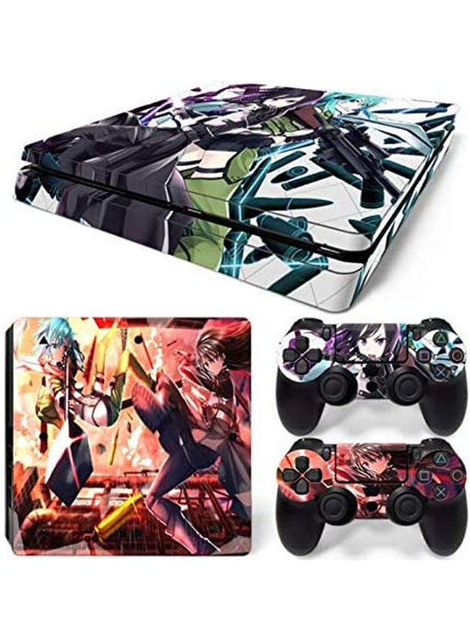 ملصقات بطبعة تناسب شخصية مالك جهاز ألعاب وذراعي تحكم سوني بلايستيشن 4 سليم