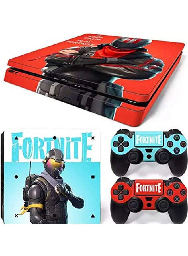 ماركة غير محددة ملصقات حماية بطبعة من لعبة "Fortnite" لجهاز سوني بلايستيشن 4 برو ولذراعي التحكم 