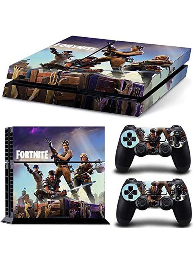 ماركة غير محددة ملصقات حماية بطبعة من لعبة "Fortnite" لجهاز سوني بلايستيشن 4 برو ولذراعي التحكم 