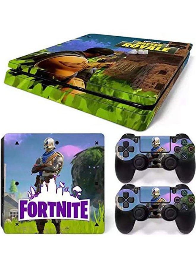 ماركة غير محددة ملصقات حماية بطبعة من لعبة "Fortnite" لجهاز سوني بلايستيشن 4 برو ولذراعي التحكم 