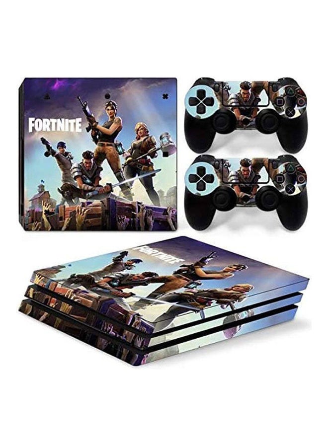 ماركة غير محددة ملصقات حماية بطبعة من لعبة "Fortnite" لجهاز سوني بلايستيشن 4 برو ولذراعي التحكم 