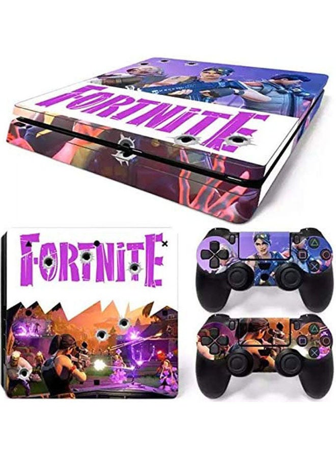 ماركة غير محددة ملصقات حماية بطبعة من لعبة "Fortnite" لجهاز سوني بلايستيشن 4 برو ولذراعي التحكم 