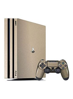 PS4 Pro Matte Gold Sticker Wrap With 2 Controller
