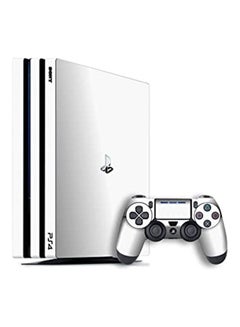 PS4 Pro Matte White Sticker Wrap With 2 Controller