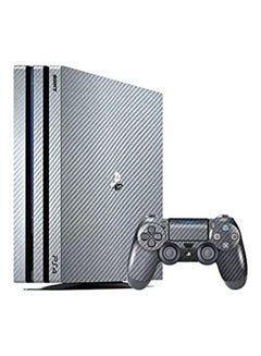 PS4 Pro Full Gray Carbon Fibre Sticker Wrap With 2 Controller
