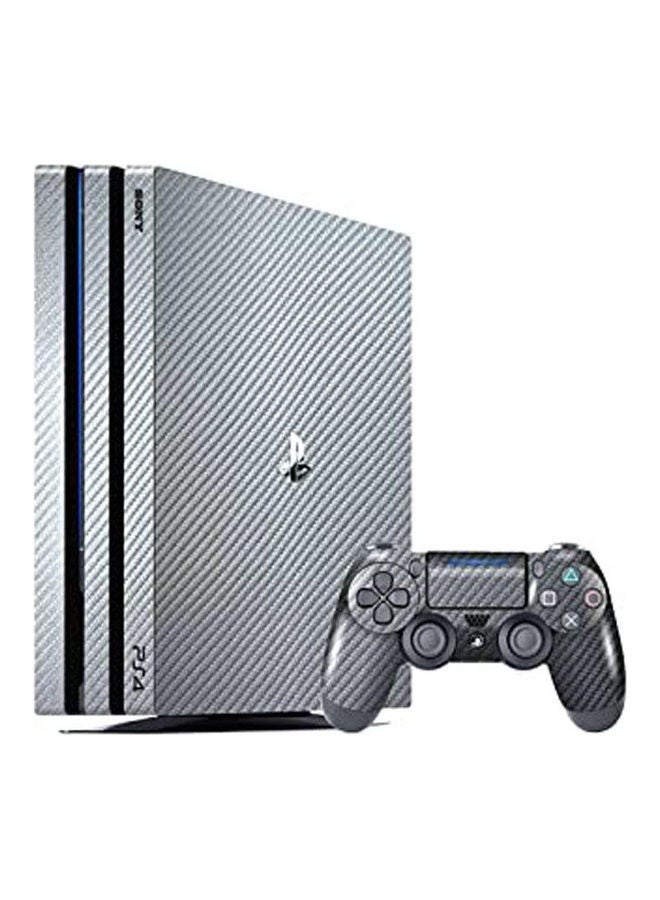 3M - PS4 Pro Full Gray Carbon Fibre Sticker Wrap With 2 Controller - Image 1