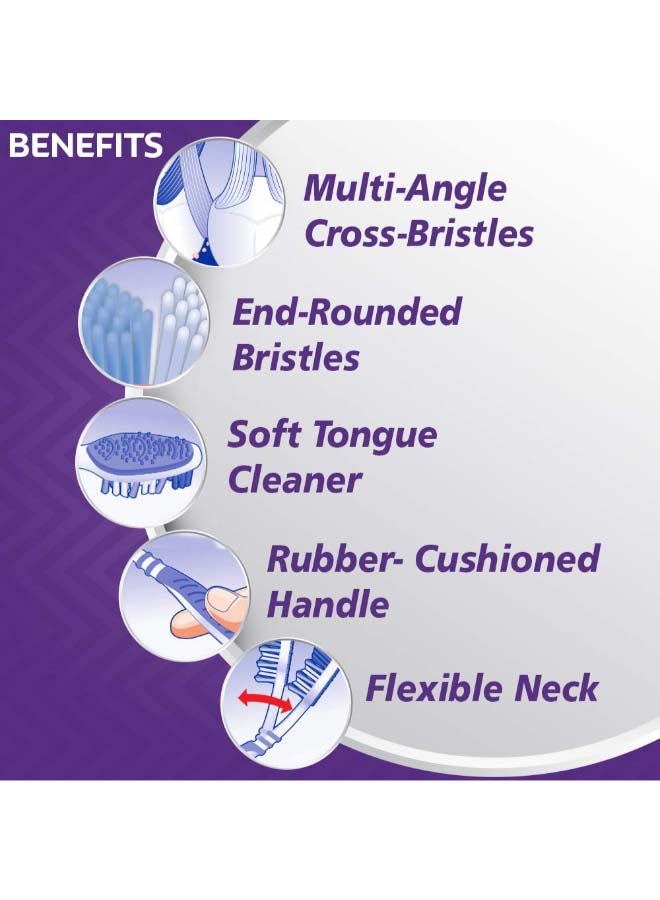 كولجيت مجموعة فرش أسنان متوسطة بنمط متعرج متنوعة الألوان من 3 قطع - Image 2