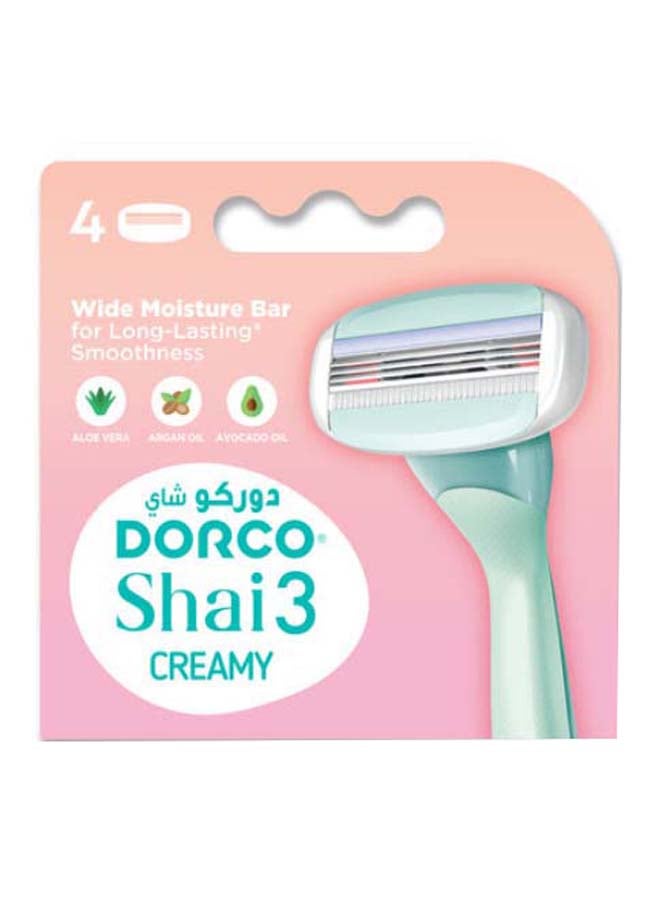DORCO 4 Pcs - Shai3 Creamy Catridges Green  - Image 1
