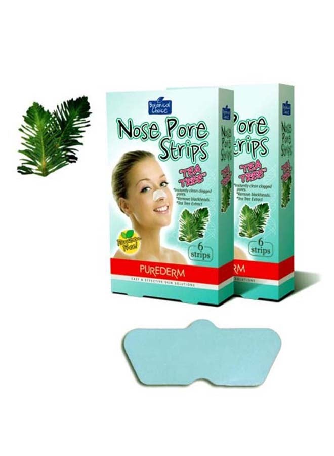 6-Piece Tea Tree Nose Pore Strip Set White