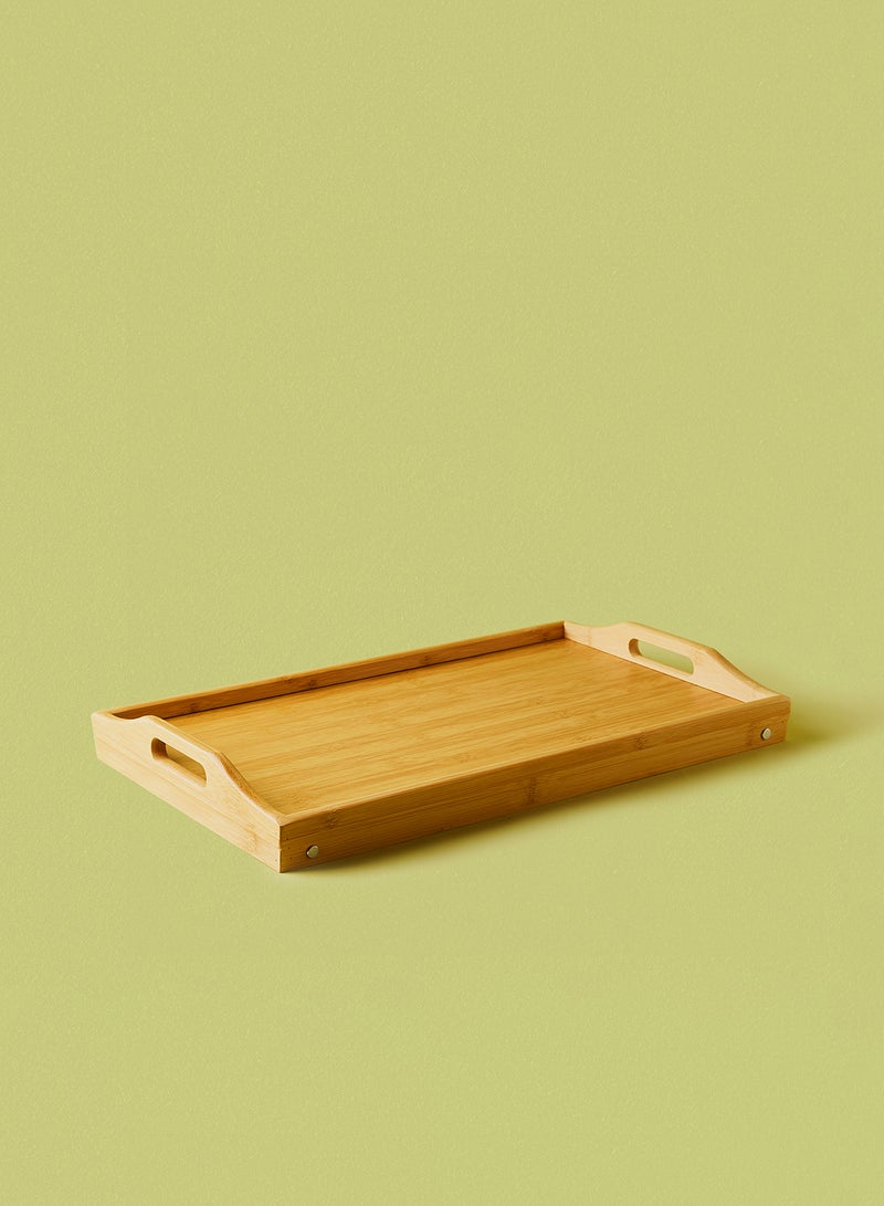 Foldable Bed Tray - Made Of Bamboo - Tray - Serving Trays - Bed Table - Brown 50x30x25cm