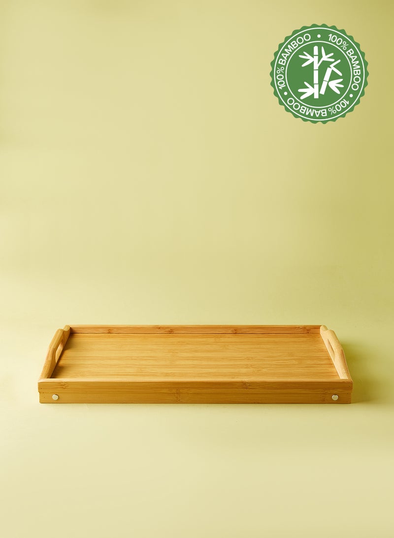 Foldable Bed Tray - Made Of Bamboo - Tray - Serving Trays - Bed Table - Brown 50x30x25cm