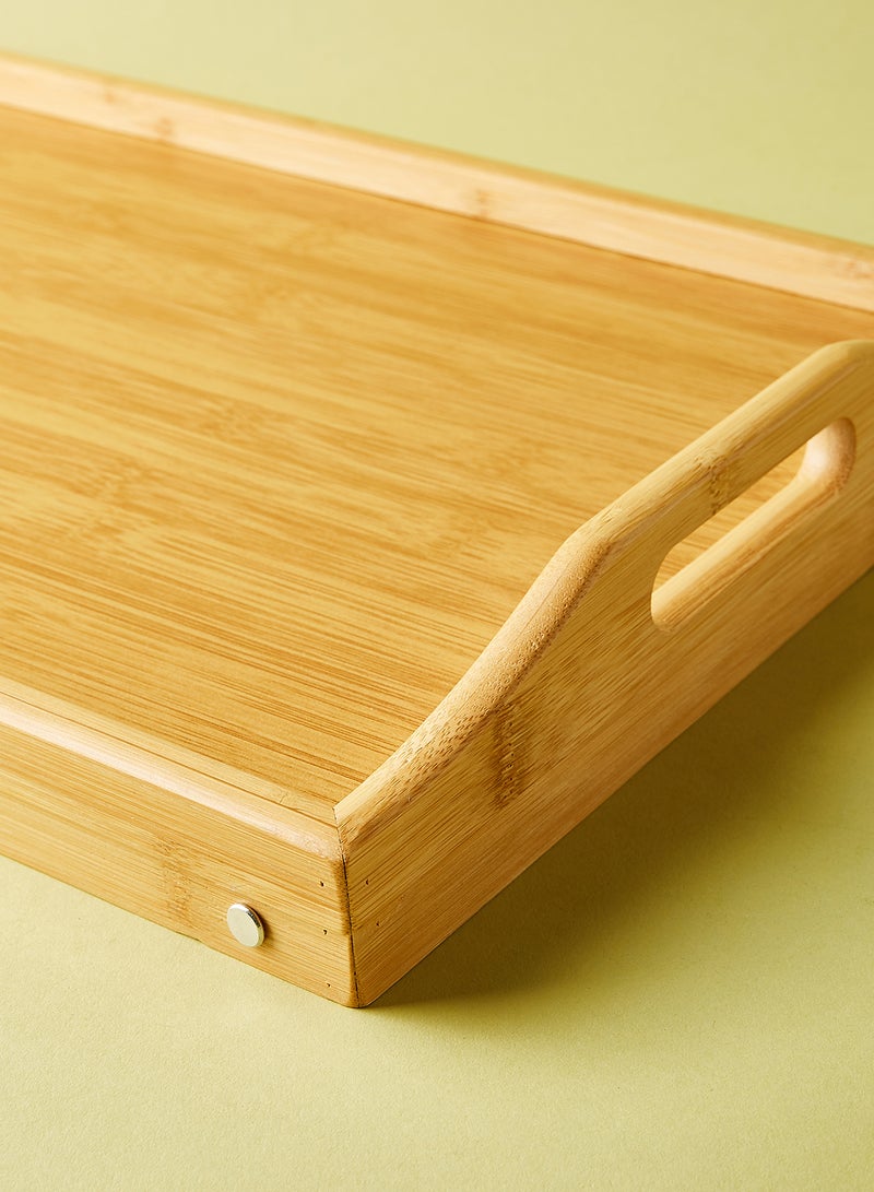 Foldable Bed Tray - Made Of Bamboo - Tray - Serving Trays - Bed Table - Brown 50x30x25cm