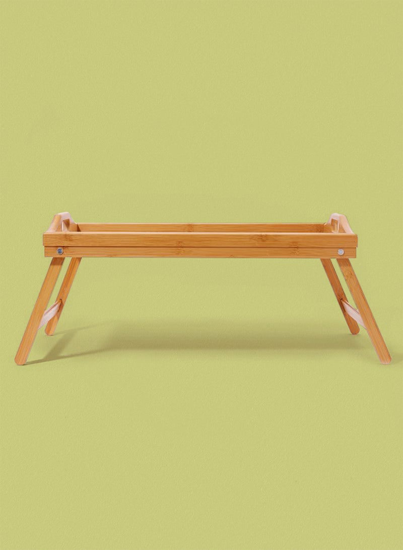 Foldable Bed Tray - Made Of Bamboo - Tray - Serving Trays - Bed Table - Brown 50x30x25cm