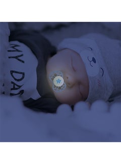 Nuvita Pack Of 2 Symmetric Glow In The Dark Pacifiers And Dummies, BPA-Free, Teethers, Soothers - Blue/White  - Image 4