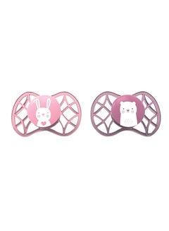 Nuvita Pack Of 2 Orthodontic Pacifiers And Dummies, BPA-Free, Teethers, Soothers - Pink  - Image 1