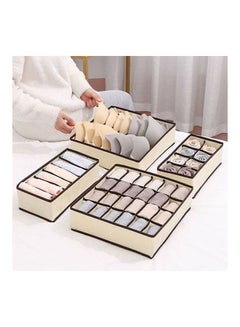 Multi-grids Clothes Storage Organizer - 4 Pcs Multicolour