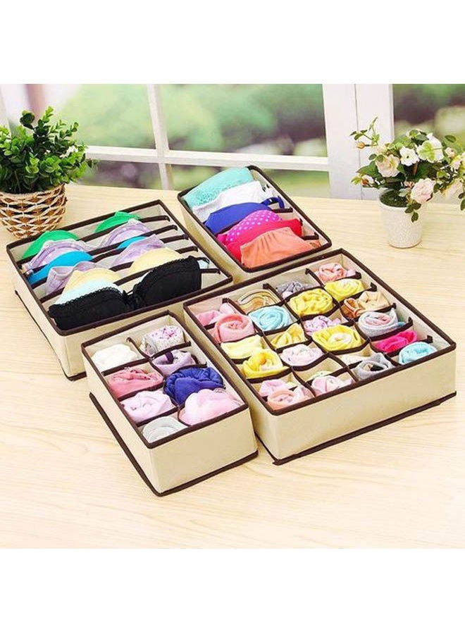 Generic - Multi-grids Clothes Storage Organizer - 4 Pcs Multicolour - Image 1