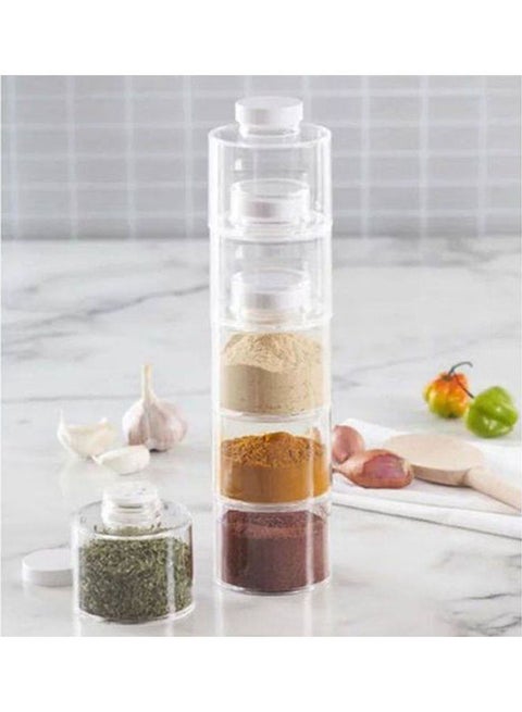 Storage Spices Acrylic Set 6 Pcs - Column Shape Clear 40X8cm