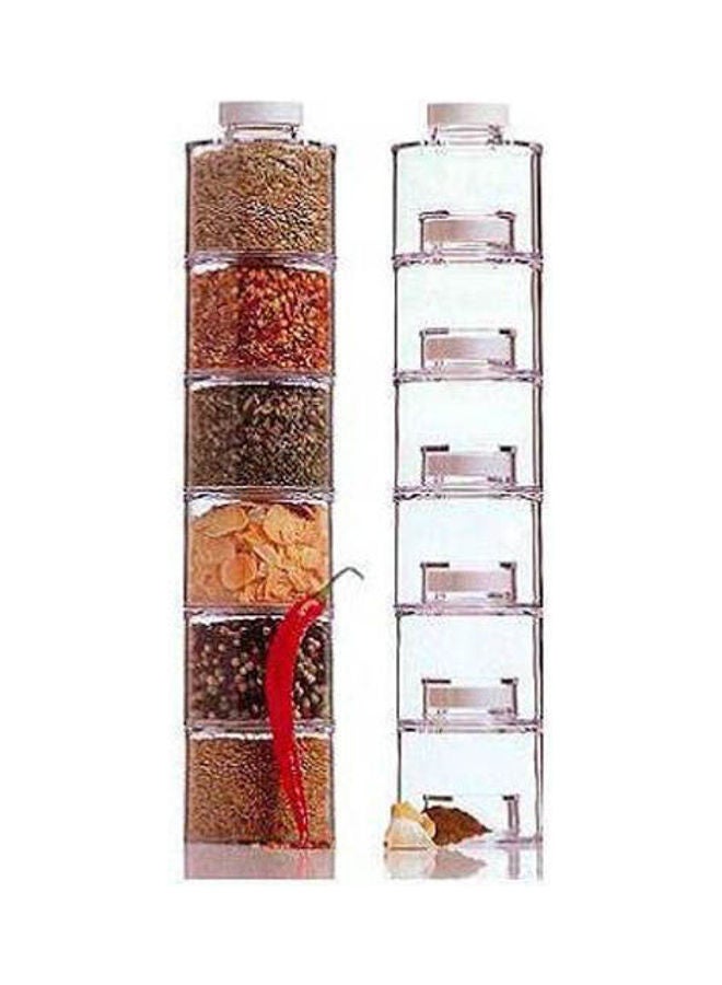 Storage Spices Acrylic Set 6 Pcs - Column Shape Clear 40X8cm