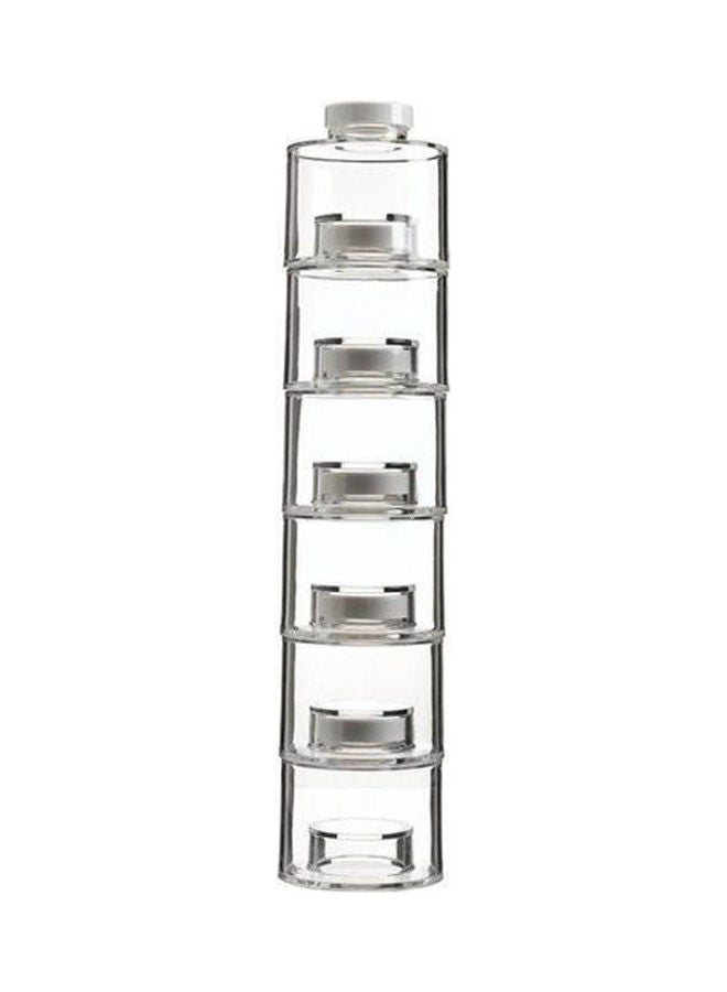 Storage Spices Acrylic Set 6 Pcs - Column Shape Clear 40X8cm