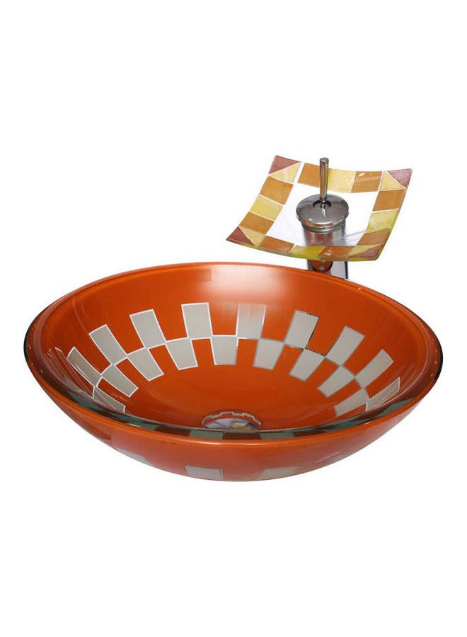 Wash Basin Color  With Basin With Mixer With Stand Orange