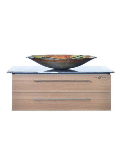 Vanity Sink With Storage Cabinet With Sink Basin B-384 With Mixer And Waist Multicolour 40X40X175cm