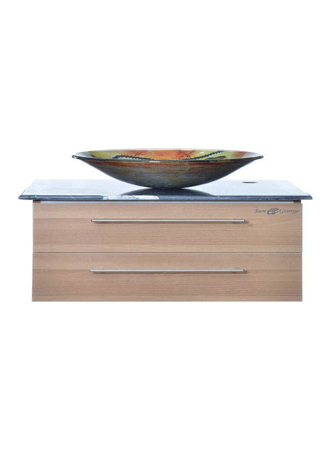 Vanity Sink With Storage Cabinet With Sink Basin B-384 With Mixer And Waist Multicolour 40X40X175cm