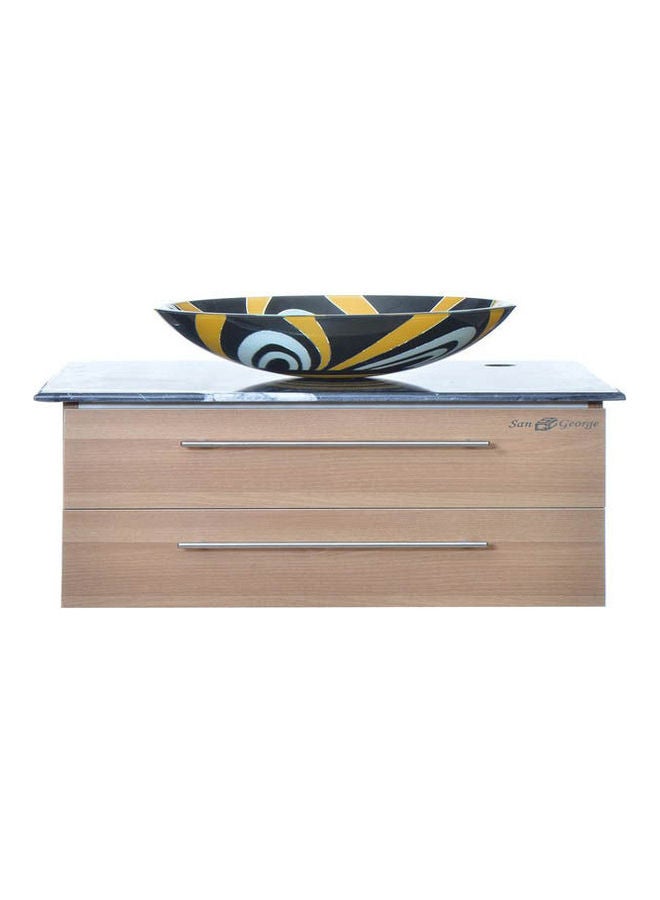سان جورج ديزاين - حوض مع وحدة تخزين وخلاط وفتحة تصريف طراز B-355 متعدد الألوان 40X40X47سم - Image 1