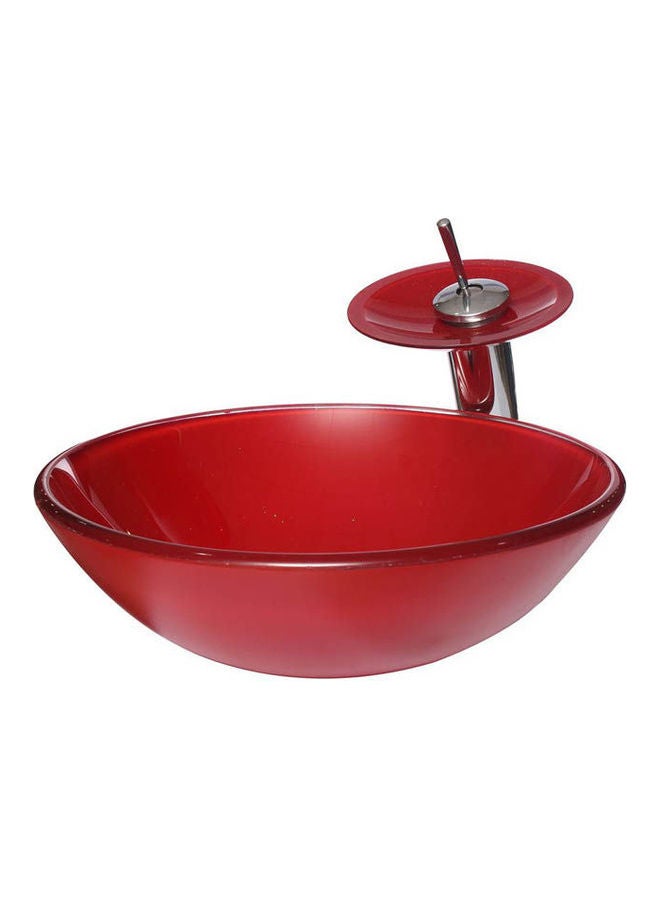 Wash Basin Color Basin  With  Waist  With  Mixer Red