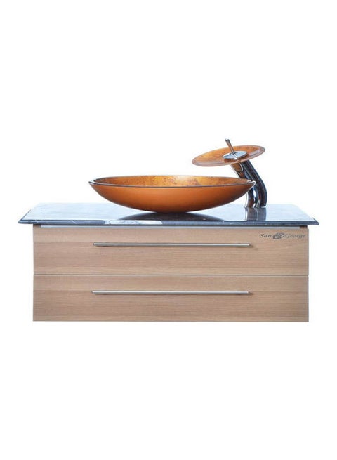Vanity Sink With Storage Cabinet with Sink Basin with mixer and Waist Multicolour 60X50X40cm