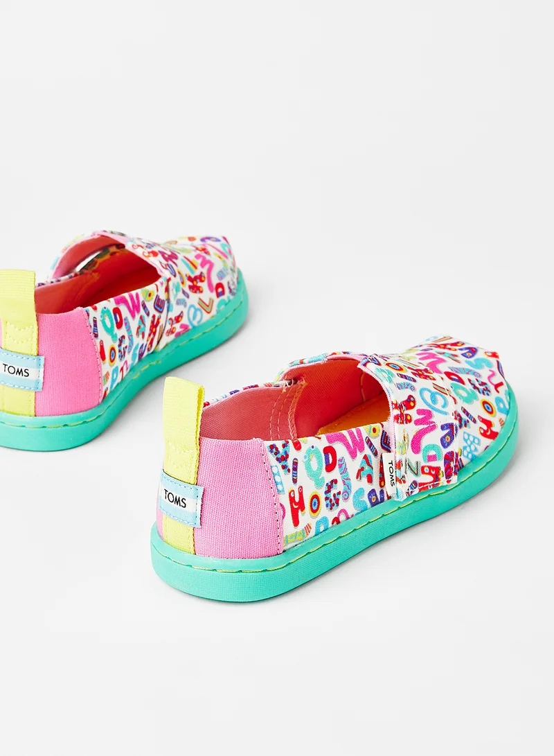 TOMS Baby/Kids Alphabet Slip-Ons Multicolour