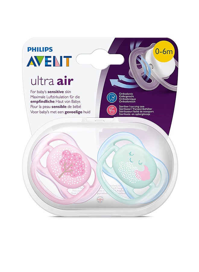 Philips Avent 2-Piece Ultra Air Pacifier Set - Pink/Blue - Image 3