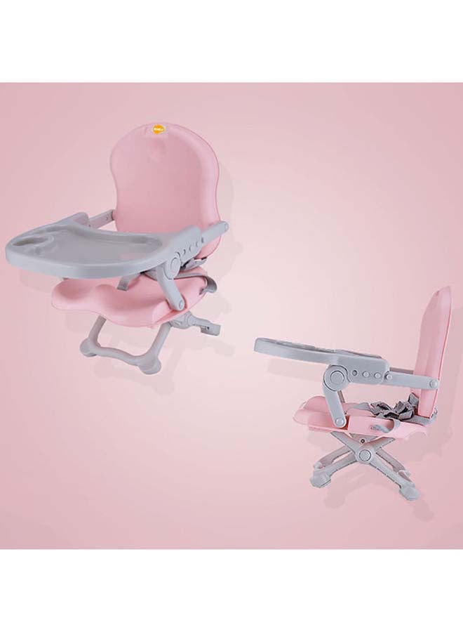 كيدل كرسي طعام بمقعد معزز للأطفال بتصميم صغير ومحمول قابل للطي ومتعدد الوظائف - بلون وردي - Image 3