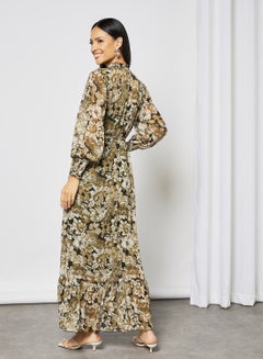 ONLY Floral Print Maxi Dress Green  - Image 4