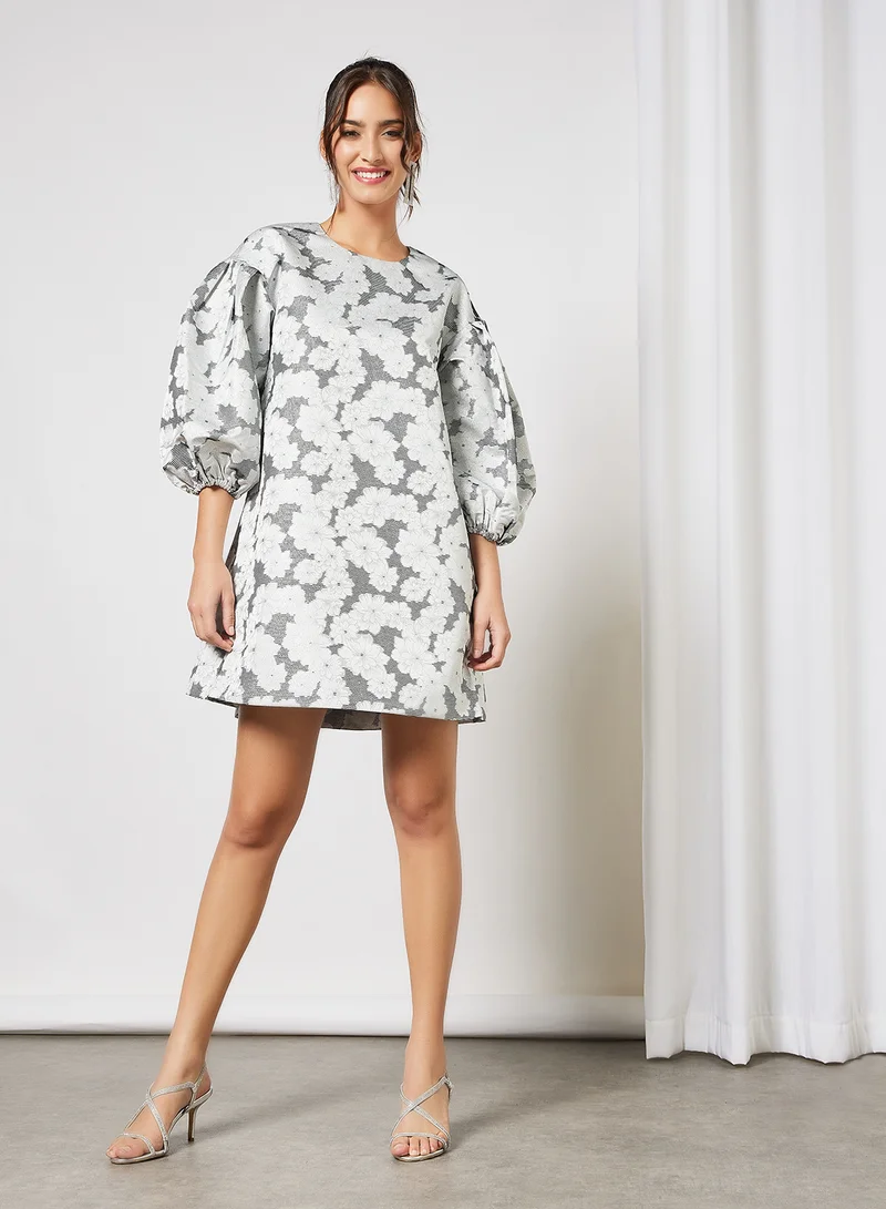 SELECTED FEMME Floral Oversized Mini Dress